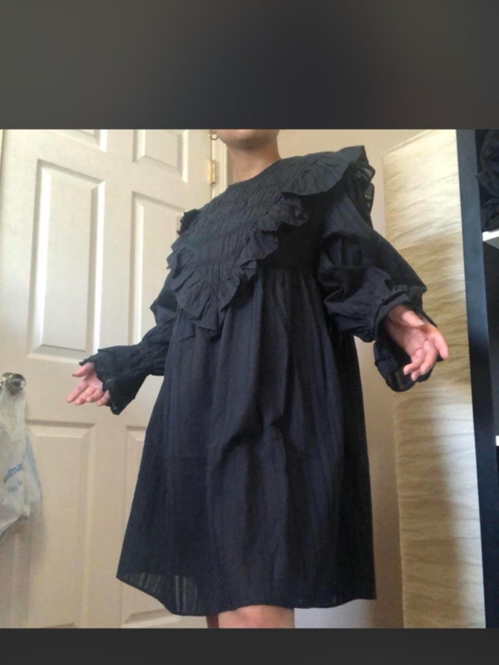 Cute goth Urban Outfitters oversized cotton bib collar dress xs